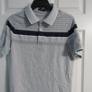 Michael Michael Kors Men's Polo Shirt Gray stripes horizontal size M.